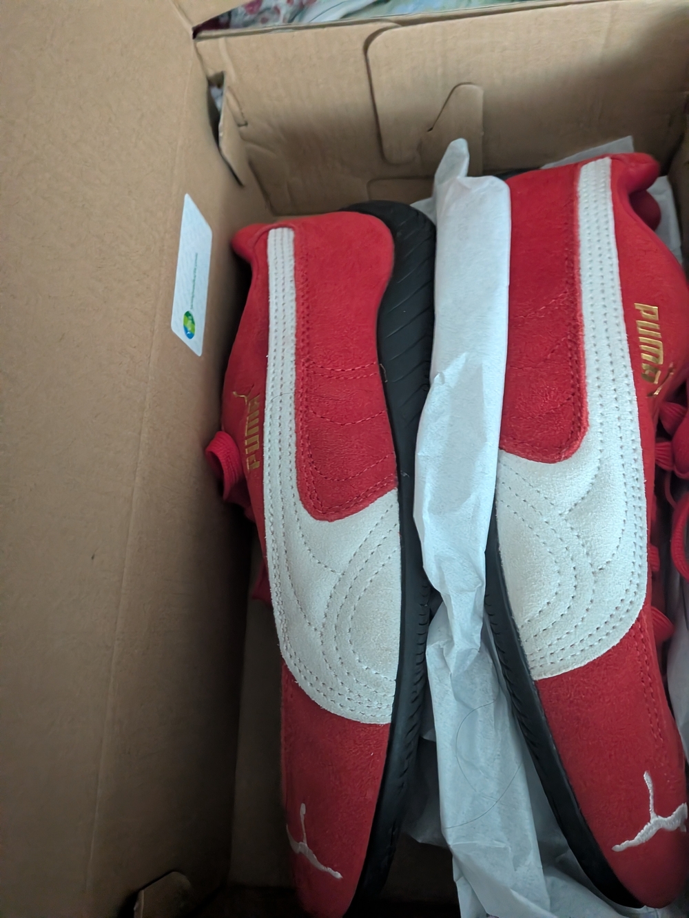 Puma Speedcat OG Wns Women's Shoes - Red with White Stripe - Picture 2 of 3